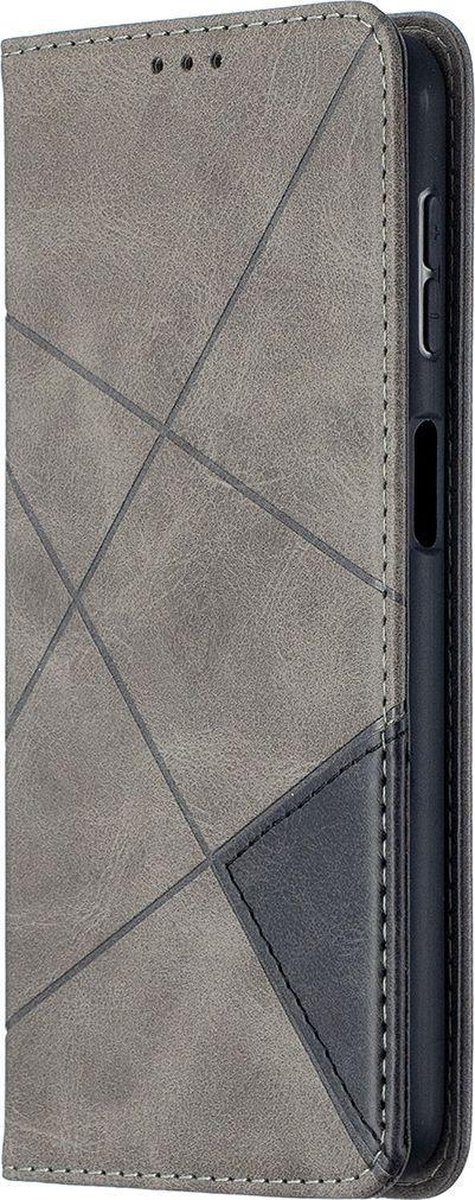 Mobigear Telefoonhoesje geschikt voor Samsung Galaxy A32 5G Hoesje | Mobigear Rhombus Slim Bookcase | Pasjeshouder voor 2 Pasjes | Telefoonhoesje voor Pinpas / OV Kaart / Rijbewijs - Grijs