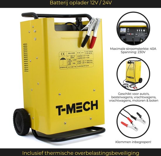 T-Mech Batterijlader & Starter Auto Motor Camper Accu | bol.com