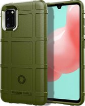 Samsung Galaxy A41 Hoesje - Mobigear - Rugged Shield Serie - TPU Backcover - Groen - Hoesje Geschikt Voor Samsung Galaxy A41