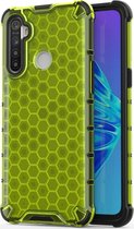 Realme C3 Hoesje - Mobigear - Honeycomb Serie - Hardcase Backcover - Groen - Hoesje Geschikt Voor Realme C3