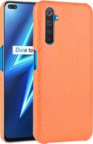 Realme X50 Pro Hoesje - Mobigear - Croco Serie - Hard Kunststof Backcover - Oranje - Hoesje Geschikt Voor Realme X50 Pro