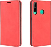 Huawei P40 Lite E Hoesje - Mobigear - Retro Slim Serie - Kunstlederen Bookcase - Rood - Hoesje Geschikt Voor Huawei P40 Lite E