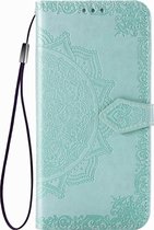 OPPO Reno 2Z Hoesje - Mobigear - Mandala Serie - Kunstlederen Bookcase - Turquoise - Hoesje Geschikt Voor OPPO Reno 2Z