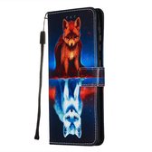Samsung Galaxy S20 Ultra Hoesje - Mobigear - Design Serie - Kunstlederen Bookcase - Wolf - Hoesje Geschikt Voor Samsung Galaxy S20 Ultra