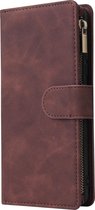 Mobigear Zipper Telefoonhoesje geschikt voor Samsung Galaxy S10 Lite Hoesje Portemonnee Bookcase Portemonnee - Bruin