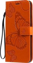 Mobigear Butterfly Telefoonhoesje geschikt voor OPPO Find X2 Hoesje Bookcase Portemonnee - Oranje