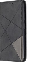 Nokia 3.2 Hoesje - Mobigear - Rhombus Slim Serie - Kunstlederen Bookcase - Zwart - Hoesje Geschikt Voor Nokia 3.2