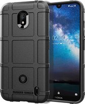 Nokia 2.2 Hoesje - Mobigear - Rugged Shield Serie - TPU Backcover - Zwart - Hoesje Geschikt Voor Nokia 2.2