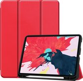 Apple iPad Pro 11 (2020) Hoes - Mobigear - Tri-Fold Pencilholder Serie - Kunstlederen Bookcase - Rood - Hoes Geschikt Voor Apple iPad Pro 11 (2020)