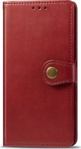 Xiaomi Redmi 9 Hoesje - Mobigear - Snap Button Serie - Kunstlederen Bookcase - Rood - Hoesje Geschikt Voor Xiaomi Redmi 9