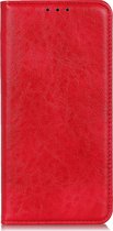 Motorola Moto G8 Power Lite Hoesje - Mobigear - Cowboy Serie - Kunstlederen Bookcase - Rood - Hoesje Geschikt Voor Motorola Moto G8 Power Lite