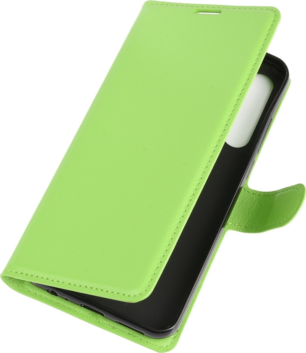 Mobigear Telefoonhoesje geschikt voor HTC Desire 20 Pro Hoesje | Mobigear Classic Bookcase Portemonnee | Pasjeshouder voor 3 Pasjes | Telefoonhoesje voor Pinpas / OV Kaart / Rijbewijs - Groen