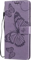 LG V60 ThinQ Hoesje - Mobigear - Butterfly Serie - Kunstlederen Bookcase - Paars - Hoesje Geschikt Voor LG V60 ThinQ