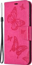 HONOR 9X Lite Hoesje - Mobigear - Butterfly Serie - Kunstlederen Bookcase - Roze - Hoesje Geschikt Voor HONOR 9X Lite
