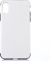 Apple iPhone Xs Hoesje - Mobigear - Racing Serie - TPU Backcover - Wit - Hoesje Geschikt Voor Apple iPhone Xs
