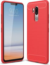 LG G7 ThinQ Hoesje - Mobigear - Brushed Slim Serie - TPU Backcover - Rood - Hoesje Geschikt Voor LG G7 ThinQ