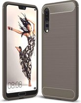 Huawei P20 Pro Hoesje - Mobigear - Brushed Serie - TPU Backcover - Grijs - Hoesje Geschikt Voor Huawei P20 Pro