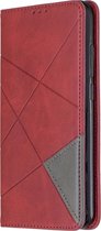 Xiaomi Redmi Note 8 Hoesje - Mobigear - Rhombus Slim Serie - Kunstlederen Bookcase - Rood - Hoesje Geschikt Voor Xiaomi Redmi Note 8