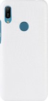 Mobigear Hoesje geschikt voor Huawei Y6s Telefoonhoesje Hardcase | Mobigear Croco Backcover | Y6s Case | Back Cover - Wit