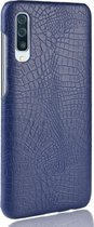 Samsung Galaxy A70 Hoesje - Mobigear - Croco Serie - Hard Kunststof Backcover - Blauw - Hoesje Geschikt Voor Samsung Galaxy A70