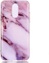 LG Q7 Hoesje - Mobigear - Marble Serie - TPU Backcover - Paars - Hoesje Geschikt Voor LG Q7