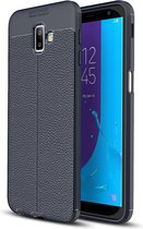 Samsung Galaxy J6 Plus Hoesje - Mobigear - Luxury Serie - TPU Backcover - Marineblauw - Hoesje Geschikt Voor Samsung Galaxy J6 Plus