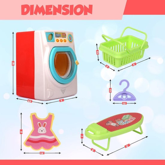 Playkidz Washer Playset - Kinder Wasmachine met Strijk Set | bol.com