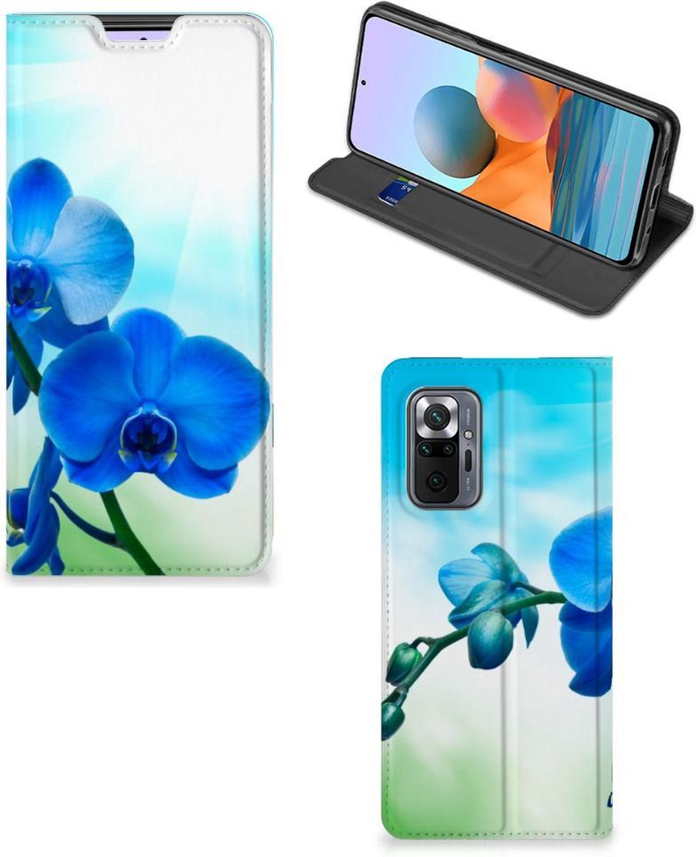 Xiaomi Redmi Note 10 Pro Smart Cover Orchidee Blauw - Cadeau voor je Moeder