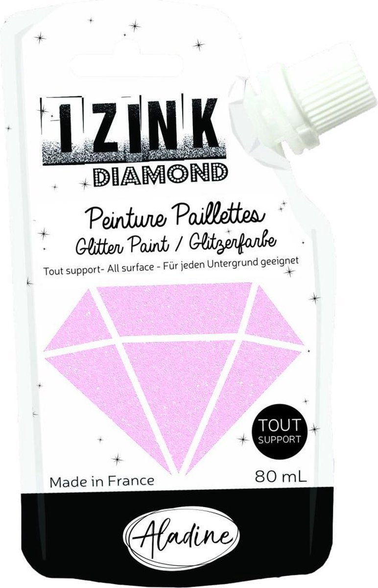 Lichtroze Glitterverf Izink Diamond