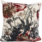 Medina Kussen Franse Tulpen 45 Cm Fluweel Crème/Rood
