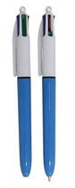 Bic 4-Kleurenpennen 1 Mm Blauw/Wit 2 Stuks
