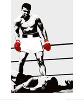 Poster - Muhammad Ali Gloves - 50 X 40 Cm - Zwart