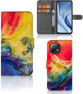 GSM Hoesje Xiaomi Mi 11 Lite | Xiaomi 11 Lite NE Wallet Book Case Watercolor Dark