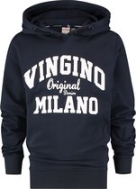 Vingino Logo Hoody Jongens Trui - Midnight Blue - Maat 164