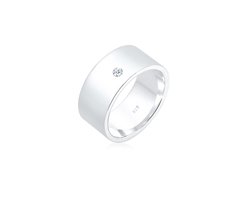 Elli PREMIUM - Ring - Dames Basic Modern met Diamant (0,03 ct.) in 925 Sterling Zilver - Dames