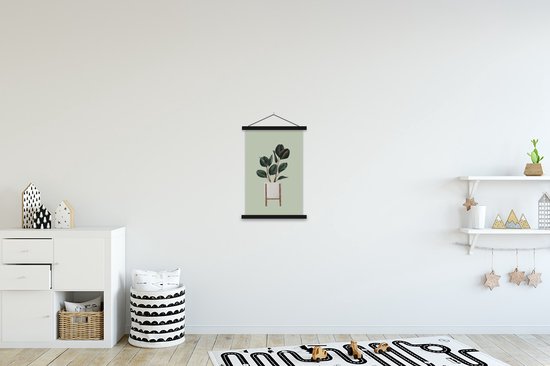 Porte-affiche avec affiche - Affiche scolaire - Plantes d'intérieur - Pot de fleurs - Vert - 40x60 cm - Lattes noires