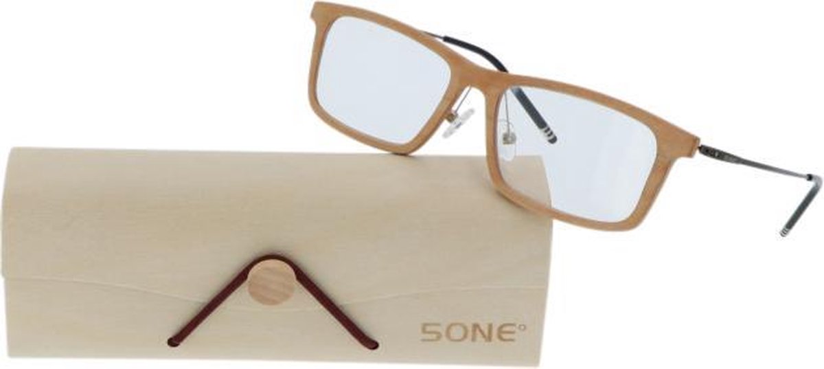 5one® Maple Brown Leesbril +1 - Houten Leesbril +1 met bruin montuur