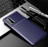 OPPO Find X2 Hoesje - Mobigear - Brushed Serie - TPU Backcover - Blauw - Hoesje Geschikt Voor OPPO Find X2