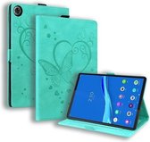 Voor Lenovo Tab M10 HD (Gen 2) 2020 10.1 TB-X306F Liefde Vlinder Patroon Horizontale Flip Lederen Case met Houder (Groen)