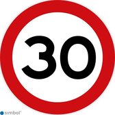 Simbol - Stickers 30 km - Maximaal 30 km/u - Duurzame Kwaliteit - Formaat ø 15 cm.