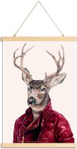 JUNIQE - Posterhanger Deer -20x30 /Bruin & Ivoor