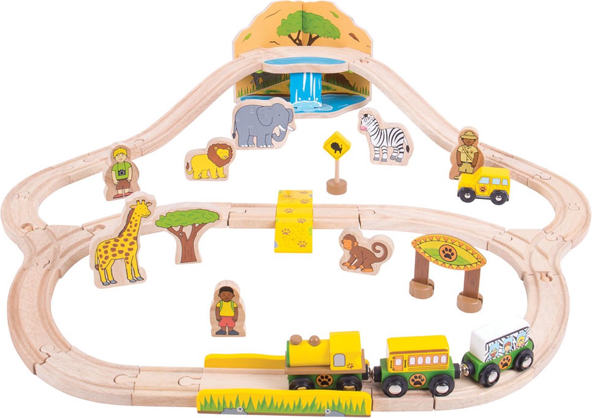 Bigjigs Safari Houten Treinset