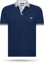 Pierre Cardin - Heren Polo SS Grey Tipped Polo - Blauw - Maat S