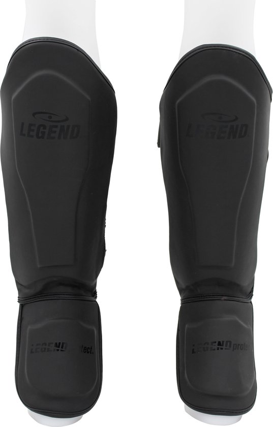 Kickboks Scheenbeschermers Legend Best Heren/Dames Mat Zwart PU XL