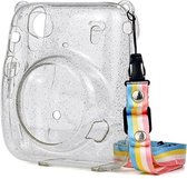 Case voor Fujifilm Instax Mini 11 – Hoesje met Draagriem – Transparant Glitter