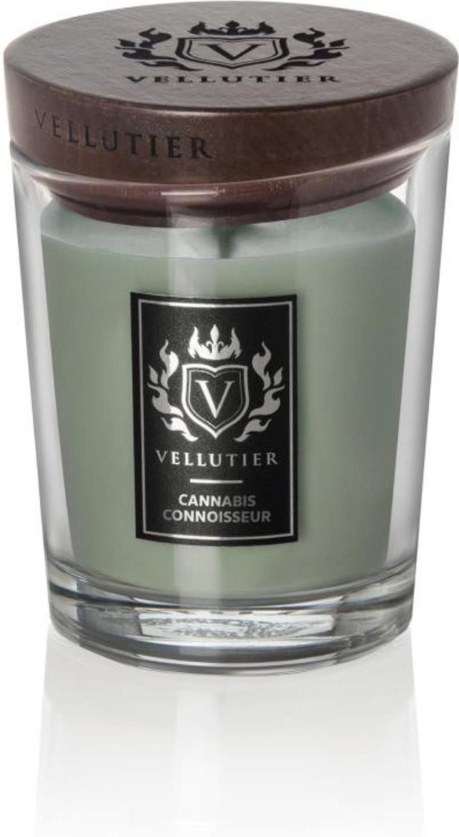 Vellutier Geurkaars Medium Cannabis Connoisseur - 12 cm / ø 9 cm Groen