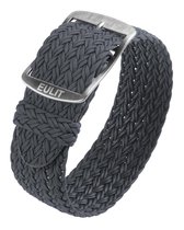 EULIT horlogeband - perlon - 22 mm - grijs - metalen gesp