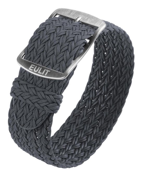 Bracelet montre EULIT - perlon - 22 mm - gris - boucle métal
