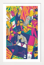 JUNIQE - Poster met houten lijst Batman -30x45 /Oranje & Roze