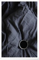 JUNIQE - Poster Coffee Time In Bed- Me & You -30x45 /Grijs & Zwart